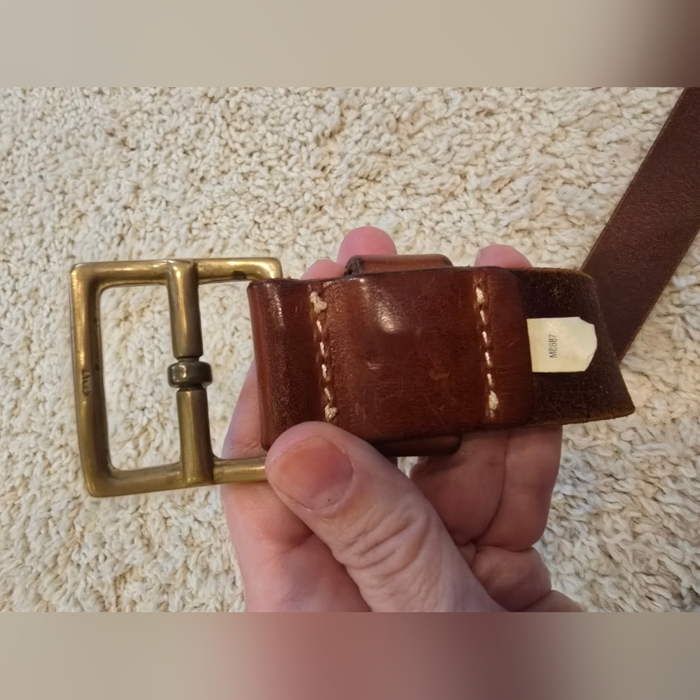 Vintage Polo Ralph Lauren Made In Italy Brown Leather Belt - Picture 2 of 8